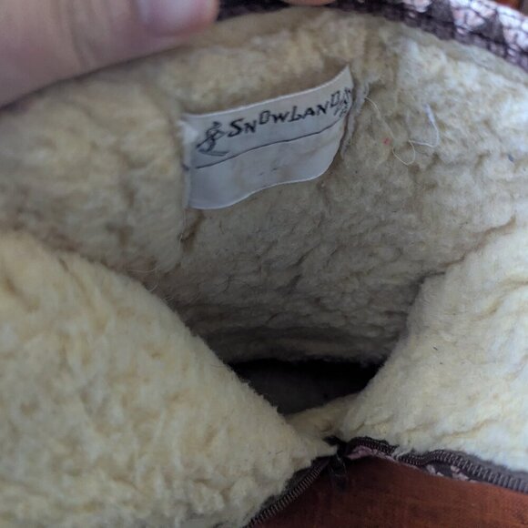 Vintage Scandi Girl Fur Fleece Sherpa Boot Scandinavian Boho Snowland Winter 8 - Picture 6 of 10